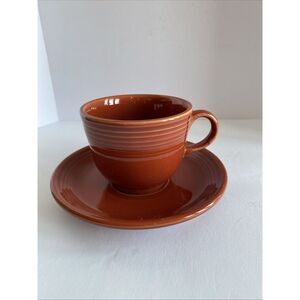 Fiesta Paprika Cup Saucer Homer Laughlin Fiestaware Retired USA Terracotta